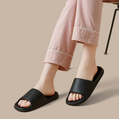 Zapatillas De Playa Para Mujer, Color Liso, Suela Gruesa Par