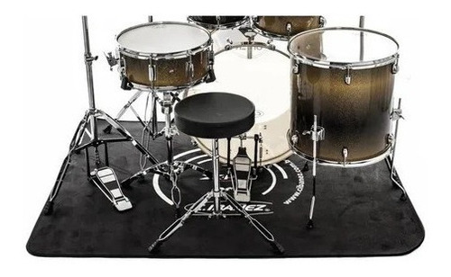 Tapete Para Bateria Antiderrapante X-pro C.ibañez Cor Preto Desenho Do Tecido Logo