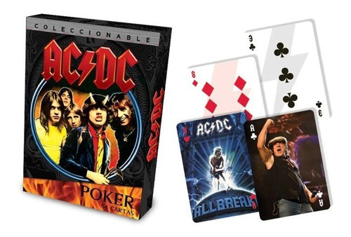 Juego Cartas Ac/dc Edición Especial Baraja Poker Acdc Rock