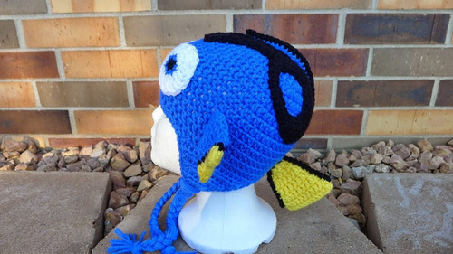 Imagem 4 de 5 de Touca Nemo Ou Touca Procurando Dory Em Crochê - Gorro Bone