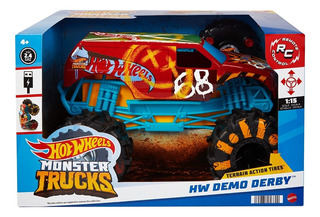 Hot Wheels Monster Truck Original Rc Demo Derby Grande 32cm