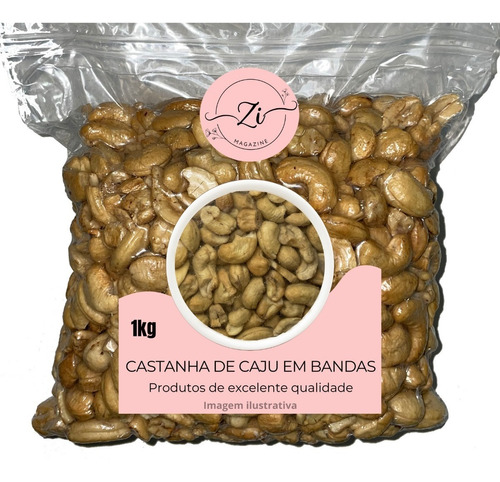 Castanha De Caju Em Bandas C/ Sal 1kg- Menor Preço Premium