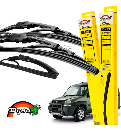 Limpador Parabrisas Fiat Doblo 2004 A 2009 Dyna Original Kit