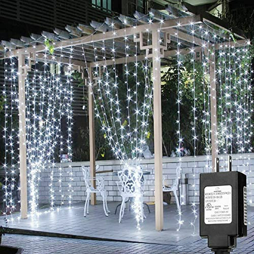 Cortina De Luces Led Para Exteriores 30ft X10ft - Blanca