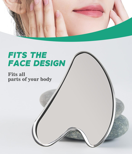 Herramienta De Masaje Facial Gua Sha De Acero Inoxidable Bon