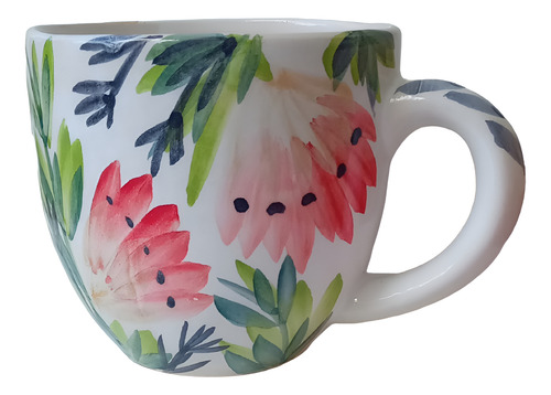 Tazon Xl Sopero Pintado A Mano Alto Taza Blanco Tazon Sopero Xl Alto