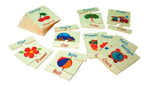 Brinquedos Educativos - Alfabeto Ilustrado Em Inglês 54 Peça