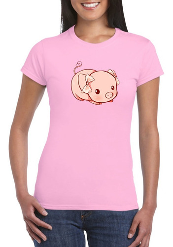 Playera Cute Pig Hermoso Cerdito Dama