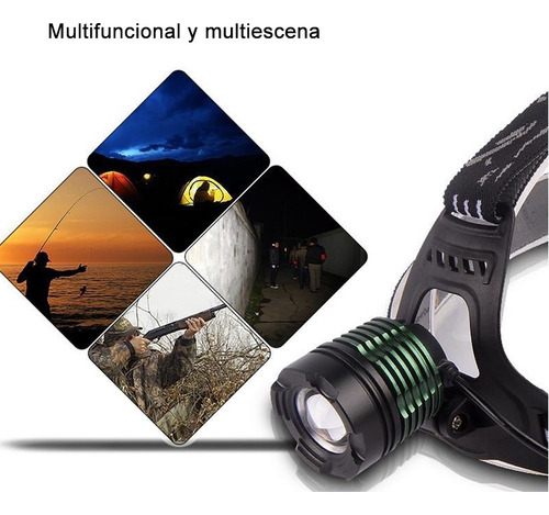 Lampara Cabeza Linterna Led Minera Minero Recargable Lámpara