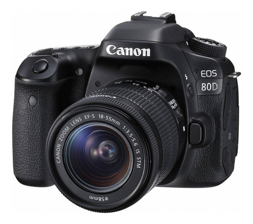 Imagen 1 de 2 de Canon EOS Kit 80D + lente 18-55mm IS STM DSLR color  negro