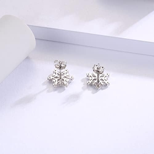 Pendientes De Copo De Nieve De Plata De Ley 925 Pendientes
