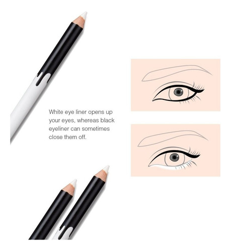 12 Lápices De Ojos Blancos, Lápiz De Cejas, Lápiz De Sombra
