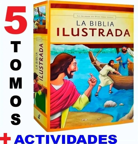 Biblia Infantil Palabra De Dios Para Todos + 4 Tomos Regalo