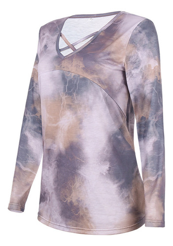 Camisa Casual Con Cuello De Manga Larga Para Mujer