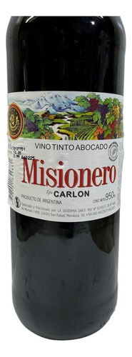 Vino Dulce Patero Misionero Tinto Abocado 950ml
