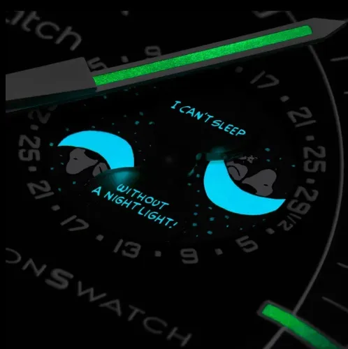 Relógio Swatch X Omega Moonswatch Moonphase Snoopy Preto Relógio Swatch X Omega Moonswatch Moonphase Snoopy Preto