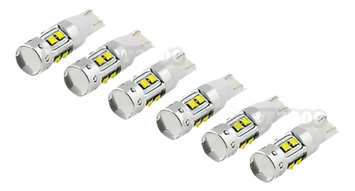 6pcs Blanco Puro 50w Xbd Cree T10 T15 168 192 921 Bombillas 