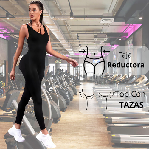 Catsuit Deportivo Largo Invierno Push Up Seamless Premium Negro Lisa M