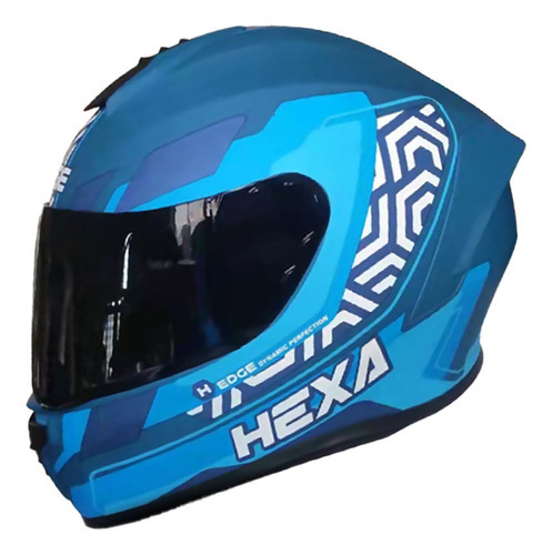 Casco Integral Edge Frankie Hexa Con Certificado Dot Motos Color Azul Tamaño del casco XL