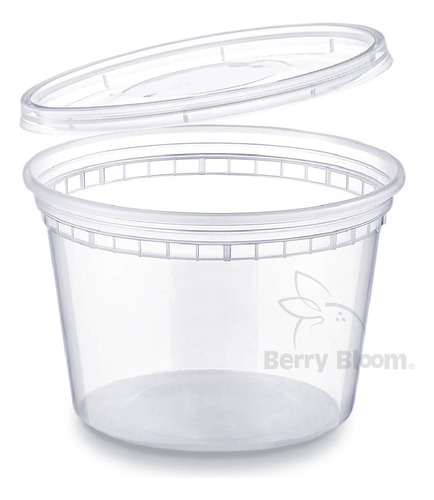 Berry Bloom 250 Envases para Alimentos Transparentes Reutilizables Deli: Tapas de Sellado Hermético, Ideales para Alimentos Fríos y Calientes, Apto para Microondas (16 onzas)