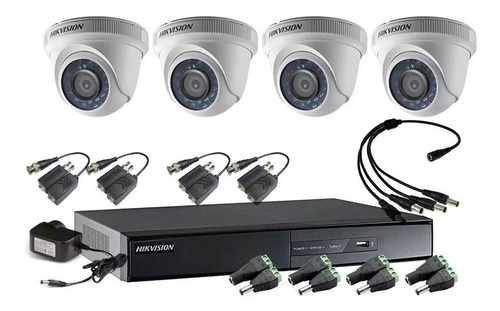 Camara Seguridad Kit Hikvision Dvr 16 Canales + 4 Domos 1mpx