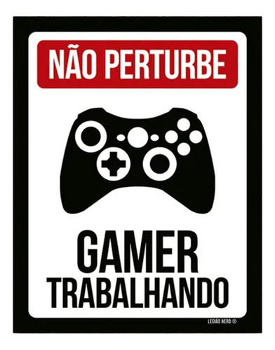 Placa Decorativa Criativa Gamer Trabalhando Controle Xb