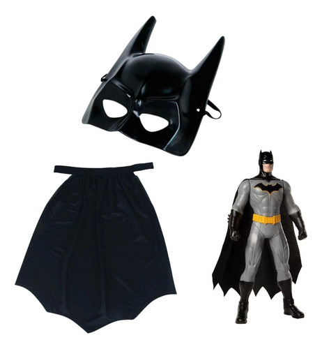 Boneco E Kit Com Capa E Máscara Do Batman - Baby Brink