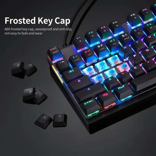 Imagen 5 de 8 de Teclado Gamer Motospeed Ck61 Negro Outemu Blue