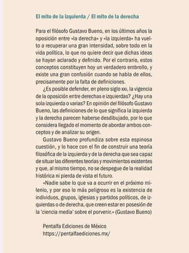 El Mito De La Izquierda. El Mito De La Derecha Gustavo Bueno