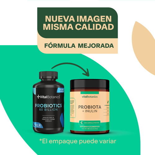 Probioticos Y Prebioticos Con 90 Capsulas | Vitalbotanics
