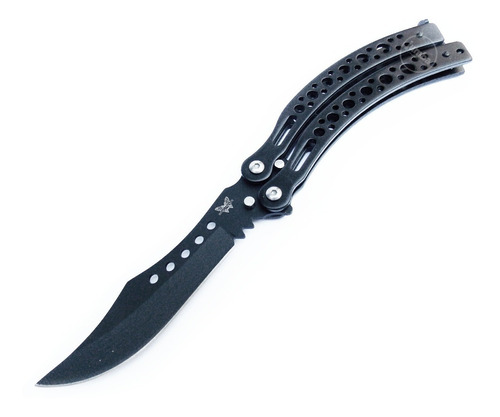 Navaja Mariposa Csgo Curva Balisong Black Táctica Negra