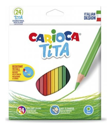 Lápices De Color Carioca Titá Irrompibles. Caja 24 Unidades