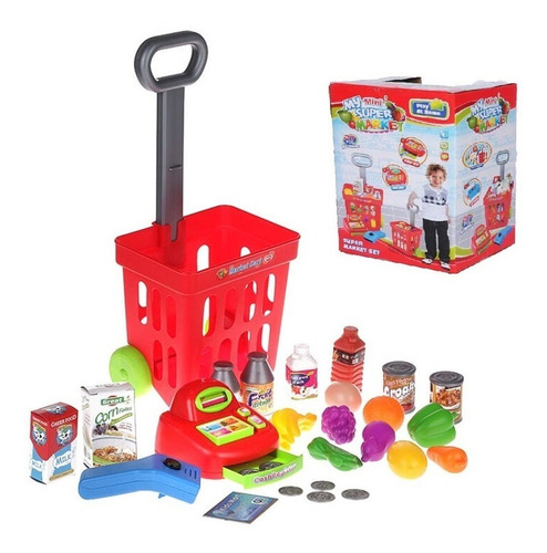 Mini Carrito Supermercado Niños Caja Registradora Sonido