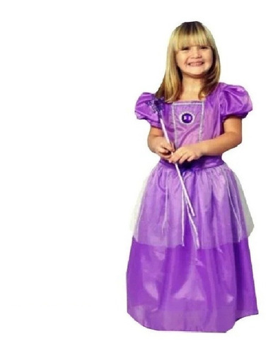 Disfraz Para Niña Princesa Color Lila Con Piedra