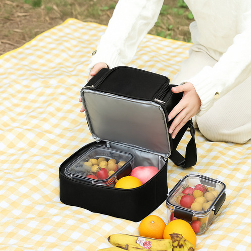 Bolsa Térmica Para Marmita Refeição Almoço Com Alça Reforçada 8 Litros Preto Cinza Vermelha - Era Home Decor