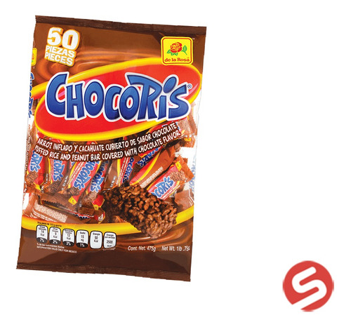 Chocolate De Arroz Y Cacahuate Choco Ris La Rosa 50 Pzs