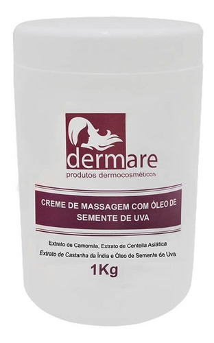  Creme De Massagem Corporal Semente De Uva 1kg - Dermare