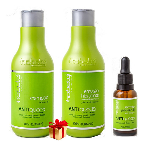 Kit Tratamento Anti Queda Shampoo 300ml Emulsão 300ml Hobety