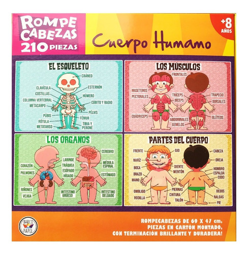 Rompecabezas Infantil Cuerpo Humano Y Escuela De Rock 210pzs