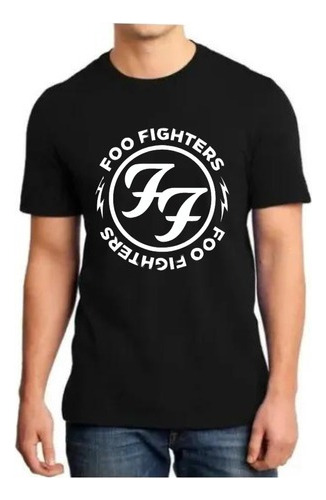 Camiseta Foo Fighters Logo Banda Ótimo Tecido Algodão