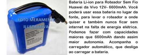 Bateria Roteador Sem Fio Huawei Da Vivo. Com 12v-6600mah