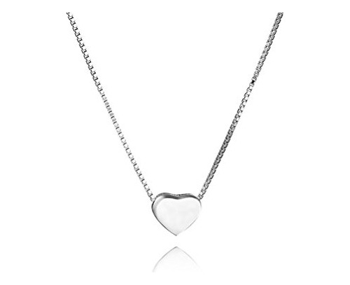 Collar Genuino 925 Tiny Love Corazón Colgante Para Las Mujer