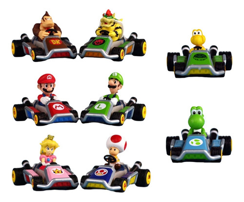 Figura Super Mario Bros Kart Pull Bros Modelo Juguete