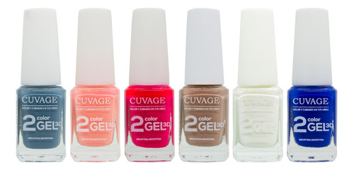 Cuvage Kit X6 Esmaltes Veganos Color Gel 3d Manicuria 11ml