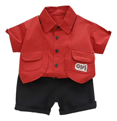 Conjunto De 2 Piezas De Camisa De Verano Para Niños Y Pantal