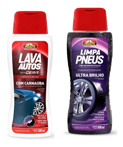 Kit Lava Autos Com Cera + Limpa Pneus Ultra Brilho Proauto
