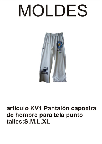 Moldes De Ropa Textil Pantalón Capoeira D Hombre Tela Punto S,m,l,xl
