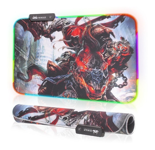 Mousepad Gamer Com Leds Rgb 7 Core 30cm X 25cm Mousepad Kp12