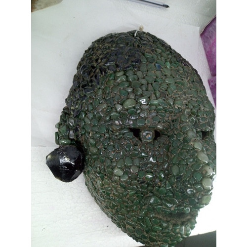 Mascara Barro Incrustada Jadeita Maya Palenque Chiapas 28 Cm