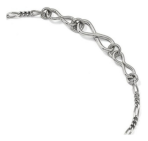 Anklet Infinity Y Figaro Plata Est. 9-10 